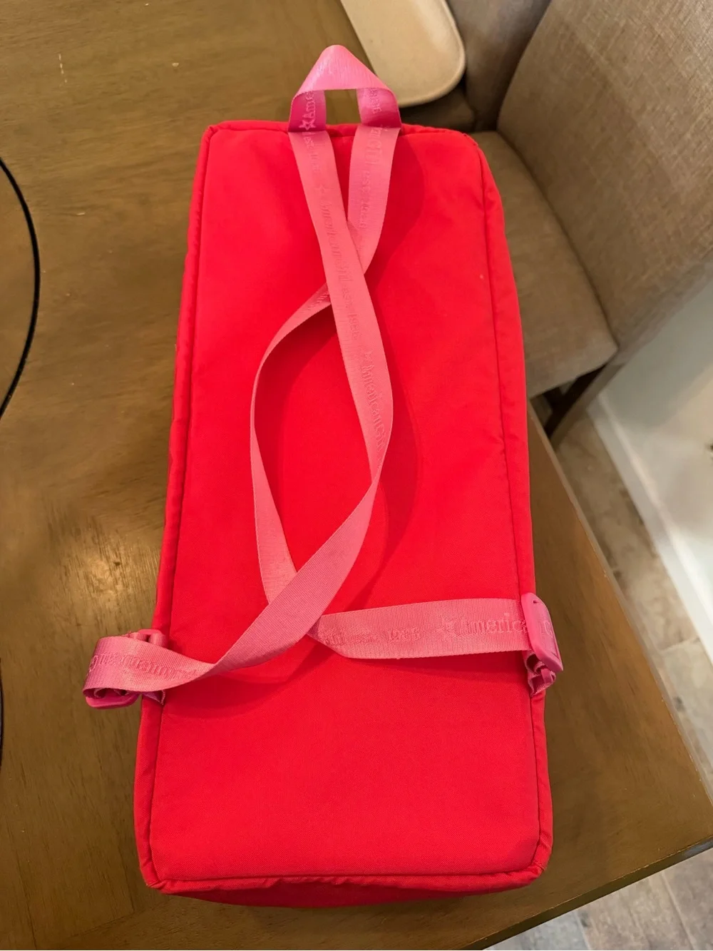 American Girl Doll Backpack Carrier - Pink & Fuchsia Accents Vintage